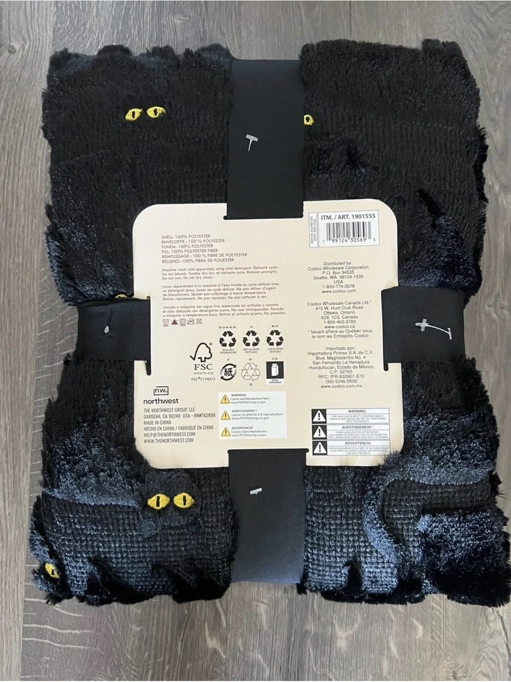 VIRAL TIK TOK COSTCO EMBROIDERED FAUX FUR HALLOWEEN FALL THROW BLACK CAT NWT